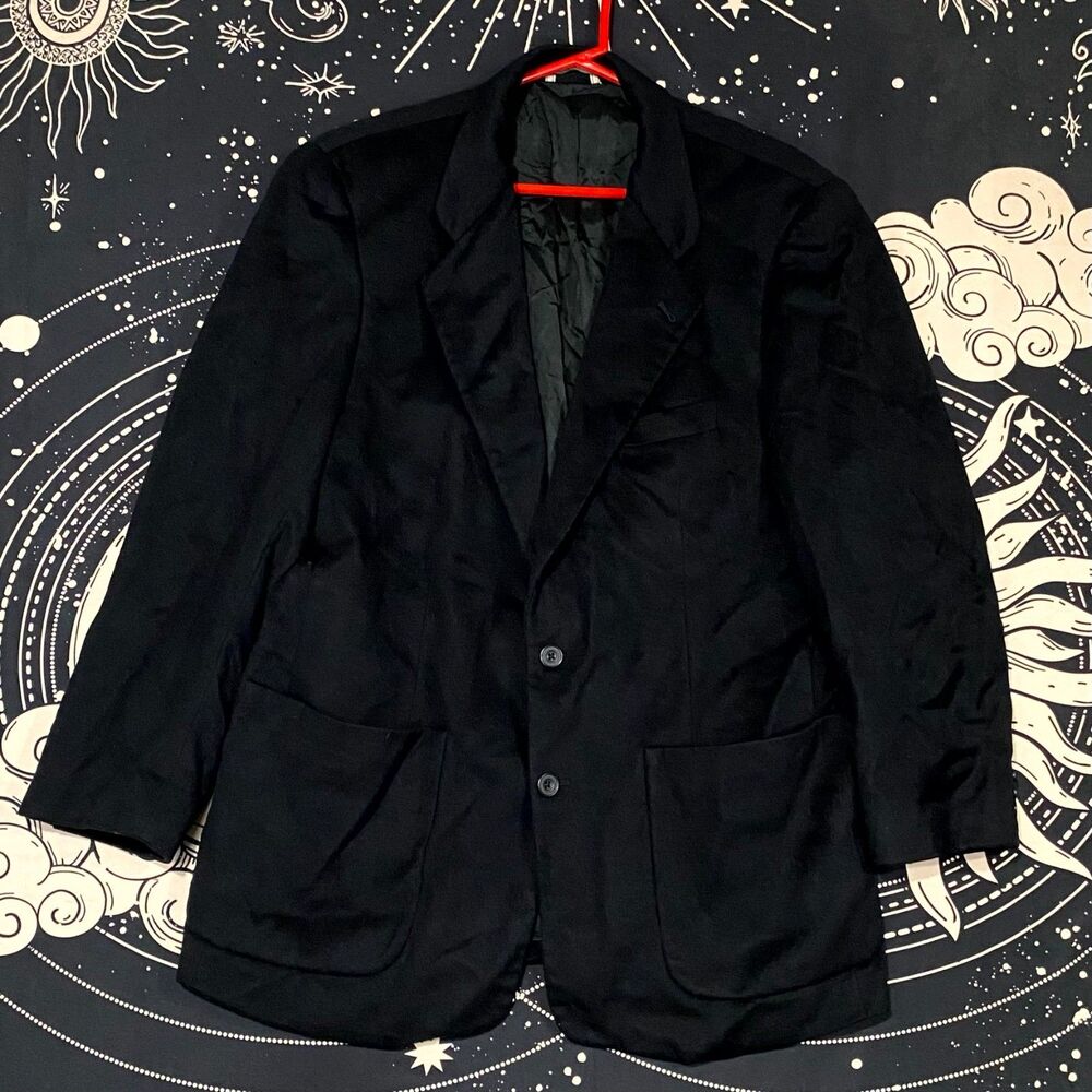 Banana Republic Blazer Coat Men's 44 Black Wool Preppy Made In Italy Old Money
